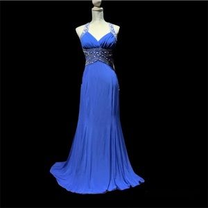 Hailey Logan Adrianna Papell Royal Blue Prom/Formal Gown Maxi Dress Size S